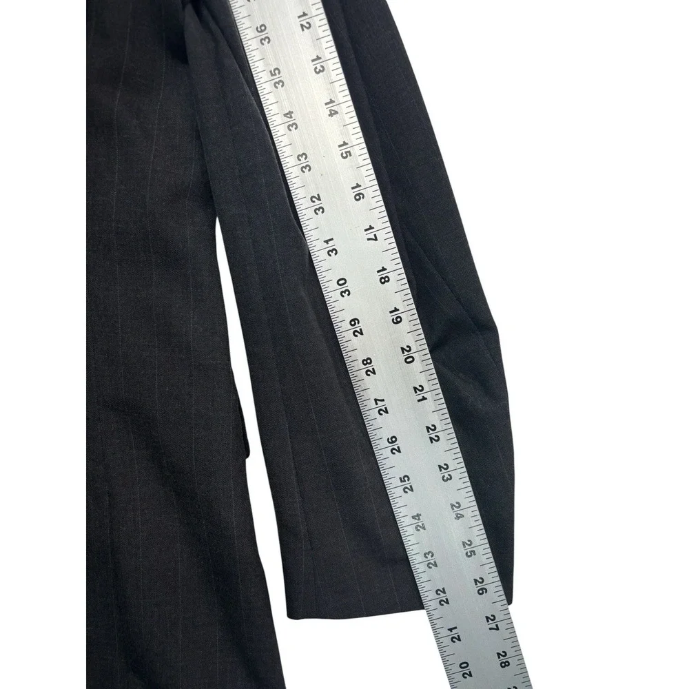 vtg 90s Sterling & Hunt 42L 36x31 Charcoal Stripe 2pc Pant Suit USA‎ 100% Wool